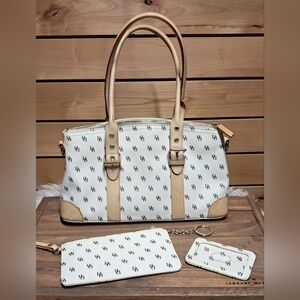 Vintage Dooney & Bourke Domed Satchel And Matching Accessories